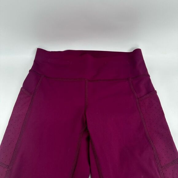 Lululemon Mind Over Miles Crop 17” Marvel Maroon Leggings Pockets Womens Size 6 - Picture 7 of 11